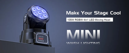 Yiflamefly 1/2/4Pcs 105W Beam Moving Head Lights 7x15W RGBW LED Stage Lights DMX512 Spot Lights For DJ Disco KTV Wedding Party