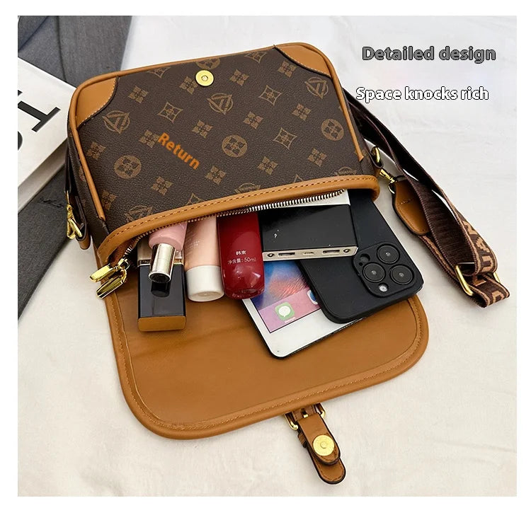 New Classic Texture Crossbody Bag Versatile Crossbody Bag High-End Underarm Bag Nurse Bag Wide Shoulder Strap Bag
