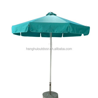 Pink Yellow Blue Striped Parasols Umbrellas Outdoor Luxury Aluminium Market Style Beach Umbrella with Fringe Outdoor for Shop