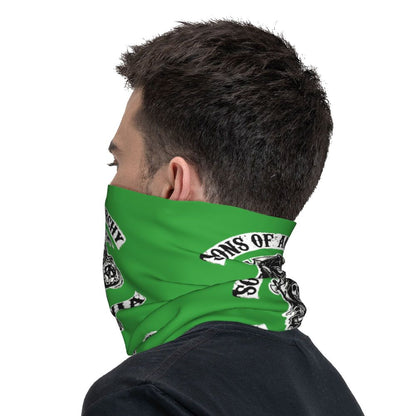 Custom 1 Percenter Essential Sons Bandana Neck Gaiter for Ski Camping Men Women Wrap Scarf TV Show Anarchy Headband Warmer