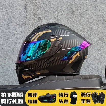Motorcycle Helmet Full Face Racing Motorbike Helmet with Double Sun Visor Women Man Flip Up Moto Helmets Capacete De Moto