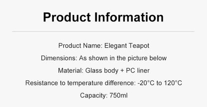 【Household Tea Infuser Kettle】Heat-Resistant Glass Tea Pot with Separator - for Loose Leaf Tea, Herbal Tea & Flower Tea