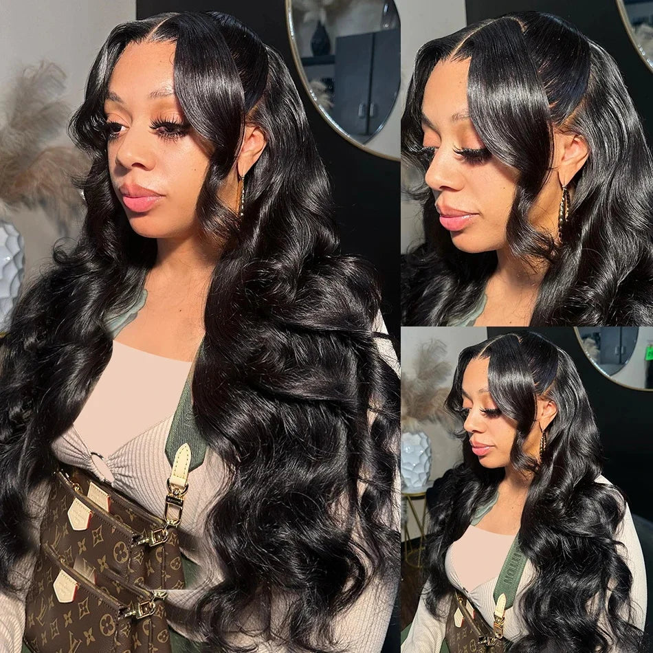 250 Density Body Wave 13x6 Hd Lace Frontal Wig Human Hair 30 40 Inch 13x4 Hd Pre Plucked Lace Front Wigs For Women 360 Full Lace