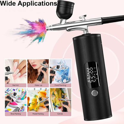 Airbrush Nail with Compressor Portable handheld Airbrush Rechargeable Sprayer Tool for Painting Nails Art Cake Tattoo Make