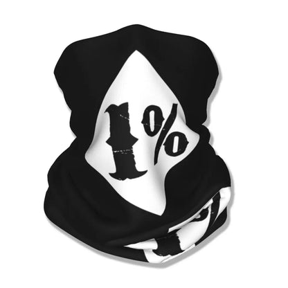 One Percenter 1% Bandana Neck Cover Printed Motorcycle Club Biker Mask Scarf Multifunctional Cycling Scarf for Men Women Adult