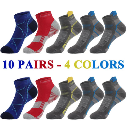 5 Pairs/Lot Mens Running Socks Casual Outdoor Sports Cotton Orange Red Stripes Compression Black 15 Styles Travel Hot Sale 2024