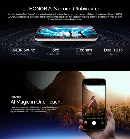 Global Version HONOR Magic8 Pro 5G AI Magic 8 Pro Smartphone Snapdragon 8 Elite Gen 5 6.71'' OLED Screen 7100mAh Battery 100W