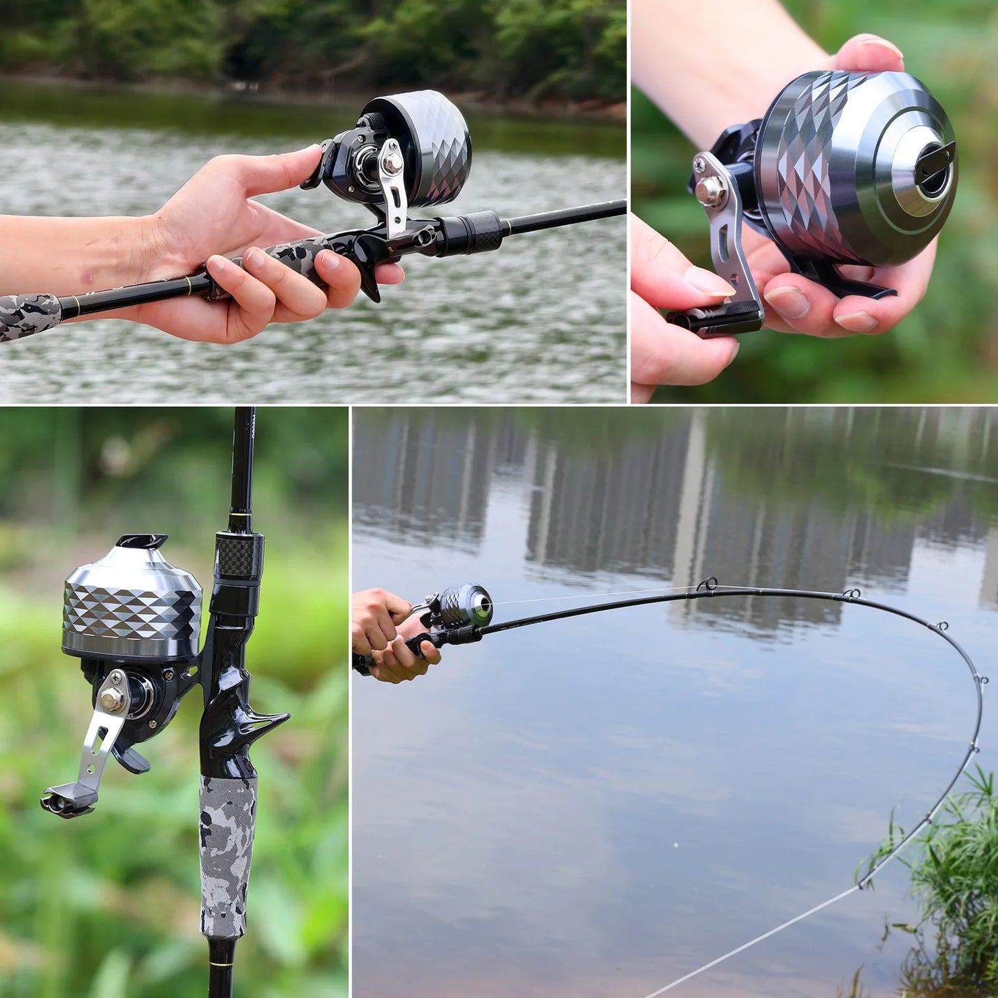 Sougayilang Colorful/Silver Fishing Reel 3.9:1 Gear Ratio&Double Roller Pin Paired with High Quality Ball Bearings Fishing Gear