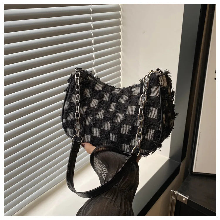 Women's Tote Bag with Star Pattern Blue Distressed Design, Golden-Tone Hardware, Stylish Handbag Shoulder Bag for Everyday Use