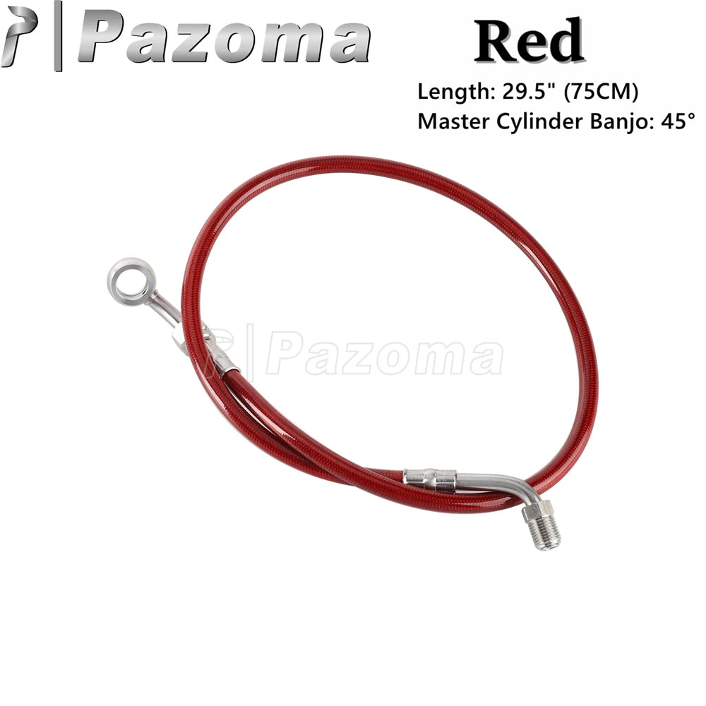 Motorcycle Hydraulic Banjo Braided Line Steel Brake Hose Cable For Harley Softail Slim Breakout Deluxe Street Bob Fat Boy 18-23