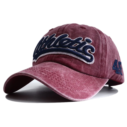 Athletic Letter Embroidery Baseball Cap Retro Washed Cotton Peaked Hat Hip Hop Trucker Dad Caps Fashion Sun Hats for Women Men