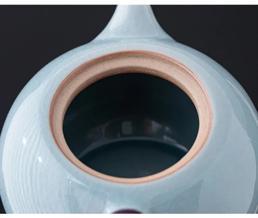 Ge Yao Ceramic Teapot teacup manual Chinese ice crack split teapot can raise Xishi tea pots household Kung Fu tea pot