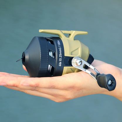 Sougayilang Casting Fishing Reel 3.4 Gear Ratio High Speed Aluminum Alloy Spool Reel with Nylon Fishing Line Freshwater Pesca