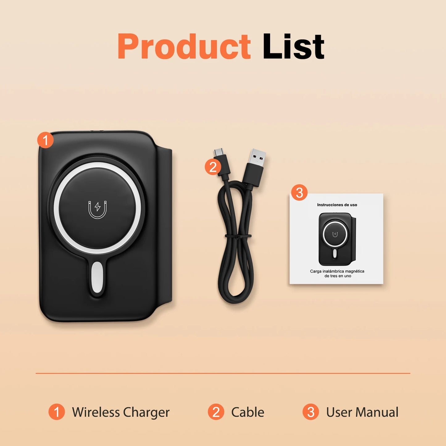 15W Wireless Chargers Magnetic 3 in 1 Foldable Stand Pad Dock Fast Charg Travel iPhone17 16 15 14 13 Pro Max Apple Watch Airpod