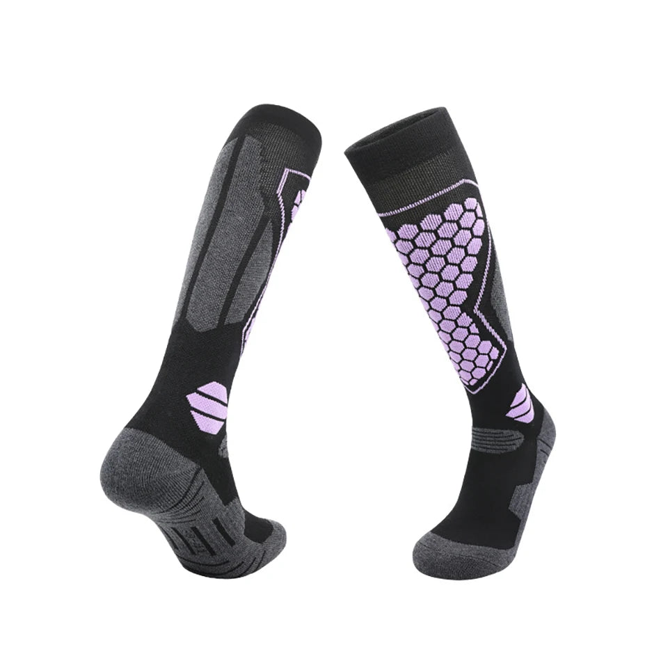 GTUBIKE Thermal Winter Cotton Men Women Ski Socks High Elastic Sports Socks Snowboarding Cycling Adult Skiing Thicker Leg Warm