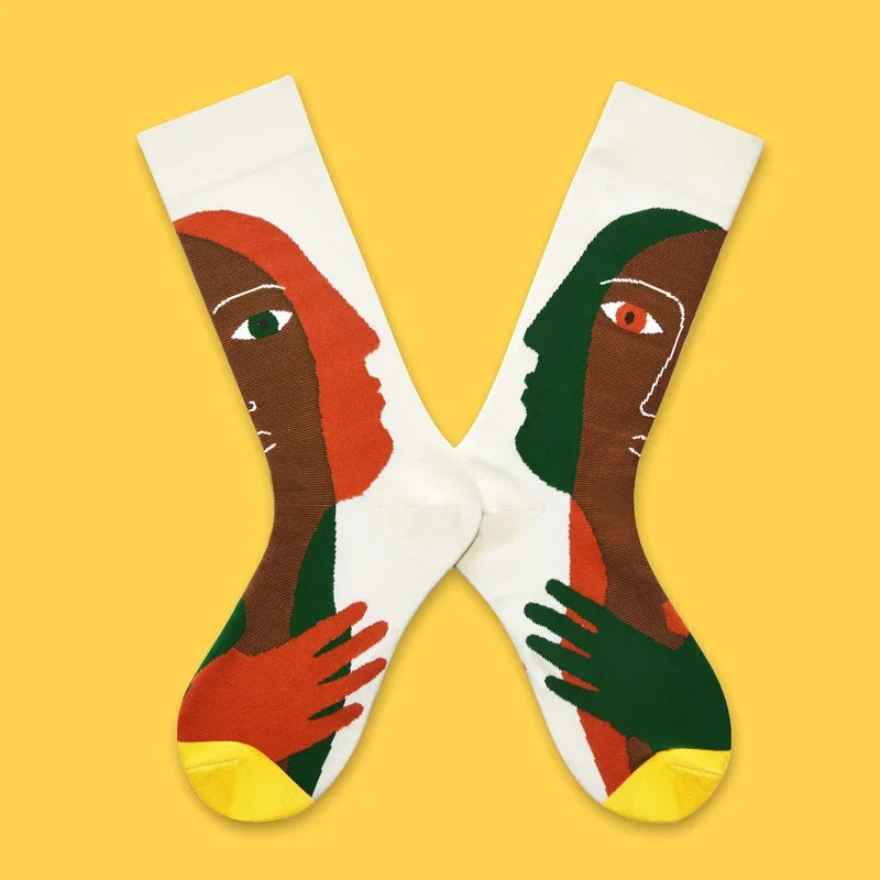2024 Autumn and winter new socks female French plant series in high tide women's socks  designer socks
