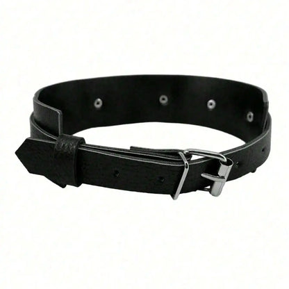 1pc Men's Black PU Leather Fashion Arm  Men's Punk Style Black Leather Arm Bands As Fashion Performance Accessories