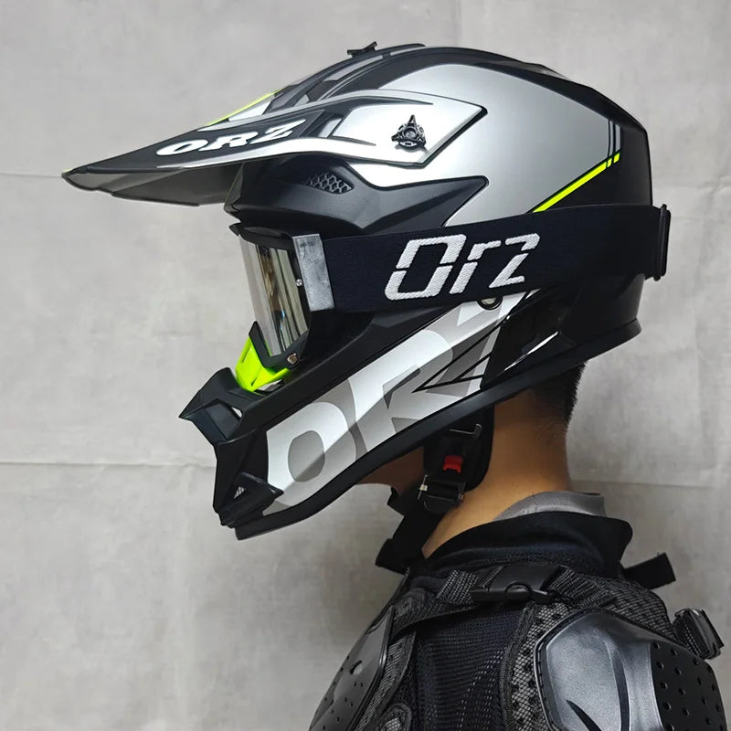 ORZF16-Off road motorcycle helmet, men's and women's rally helmet, mountain bike riding speed drops in all seasons