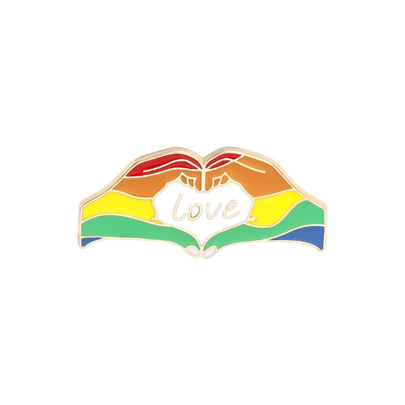 Rainbow Heart Enamel Pin Pride Tooth Book Cats Brooches Collar Badge LGBTQ Love is Love Gay Lesbian Jewelry Gift