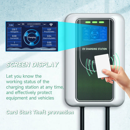 AFYEEV Type2 EV Charger 32A 7.6KW Charging Station Car Charger 11KW 22KW 3Phase EVSE Wallbox APP Bluetooth WiFi Remote Control