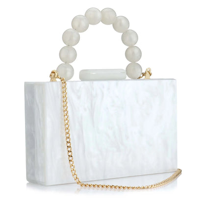 Acrylic Handbag Casual Trend Small Square Bags Women Clutches Wedding Party Dating Lady Trendy Evening Bags Chain Shoulder Bag