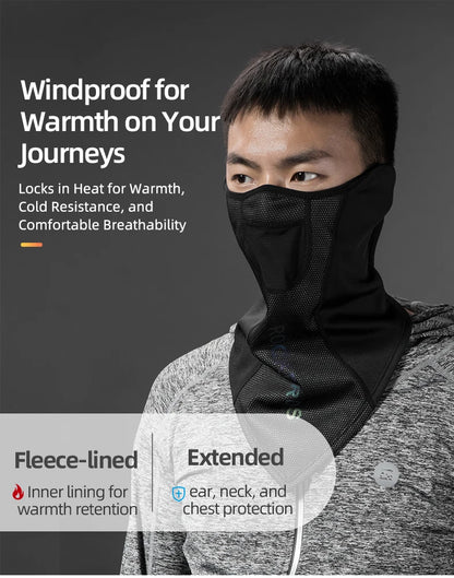 ROCKBROS Winter Warm Bike Full Face Mask Breathable Windproof Fleece MTB Road Bicycle Scarf Masks Ski Motorcycle Cycling Mask