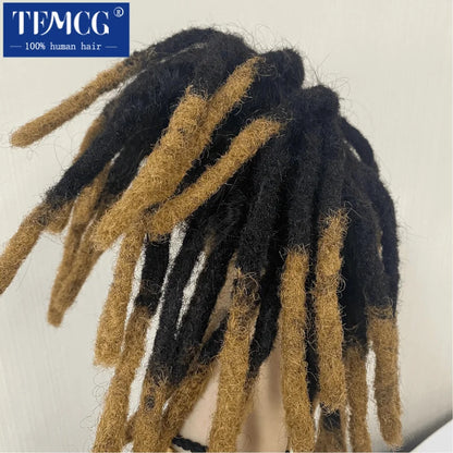 Dreadlock Toupee Men Male Hair Prosthesis Mono Afro Curly Hair System Unit for Black Men 100% Natural Human Hair Men's Wig
