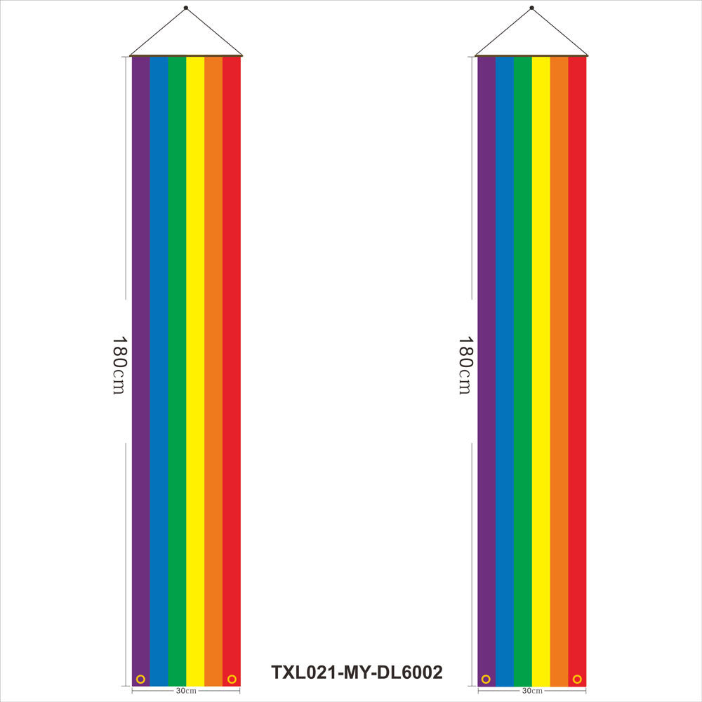 180cm Rainbow Flag Couplets LGBTQ Gay Pride Porch Hangings Outdoor Decorations Flags Lesbian Wedding Decor Banner