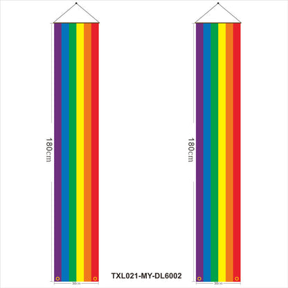 180cm Rainbow Flag Couplets LGBTQ Gay Pride Porch Hangings Outdoor Decorations Flags Lesbian Wedding Decor Banner