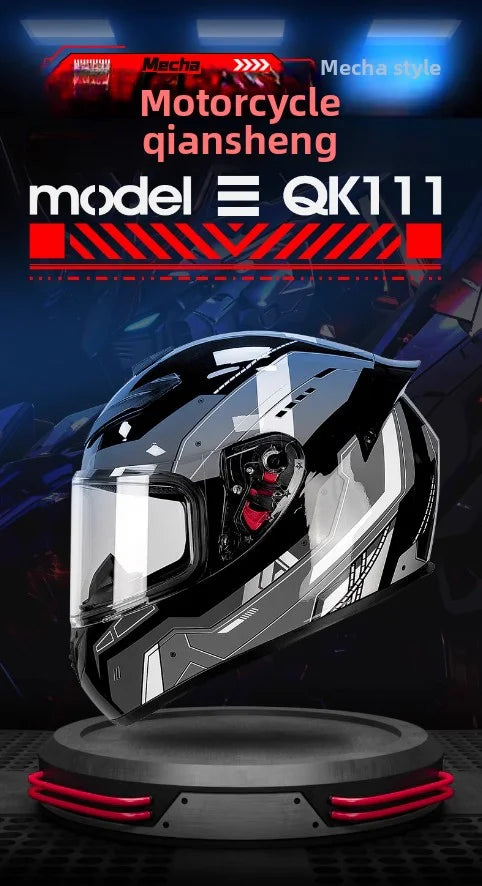 Unisex Design Little Turtle Model Full Face Motorcycle Helmet Reduces Wind Noise and Buffeting for Peaceful Riding All Seasons