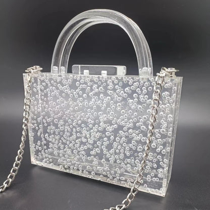 Acrylic Bubble Transparent Bag New Trendy Evening Clutch Handbag Designer Luxury Brand Bags Square Women's Shoulder Tote Wallet