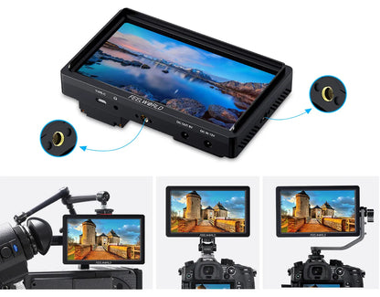 FEELWORLD FW568S 6 Inch 1920X1080 IPS FHD LCD Panel On Camera Field  Monitor 3G SDI 4KHDMI Input Output  for Youtube Gimbal Rig