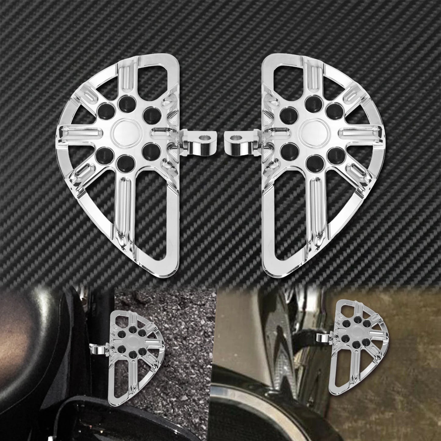 Motorcycle Floorboard Front Rear Footrest Driver Footpeg Passenger Pedal For Harley Touring Electra Street Glide Dyna Softail FL