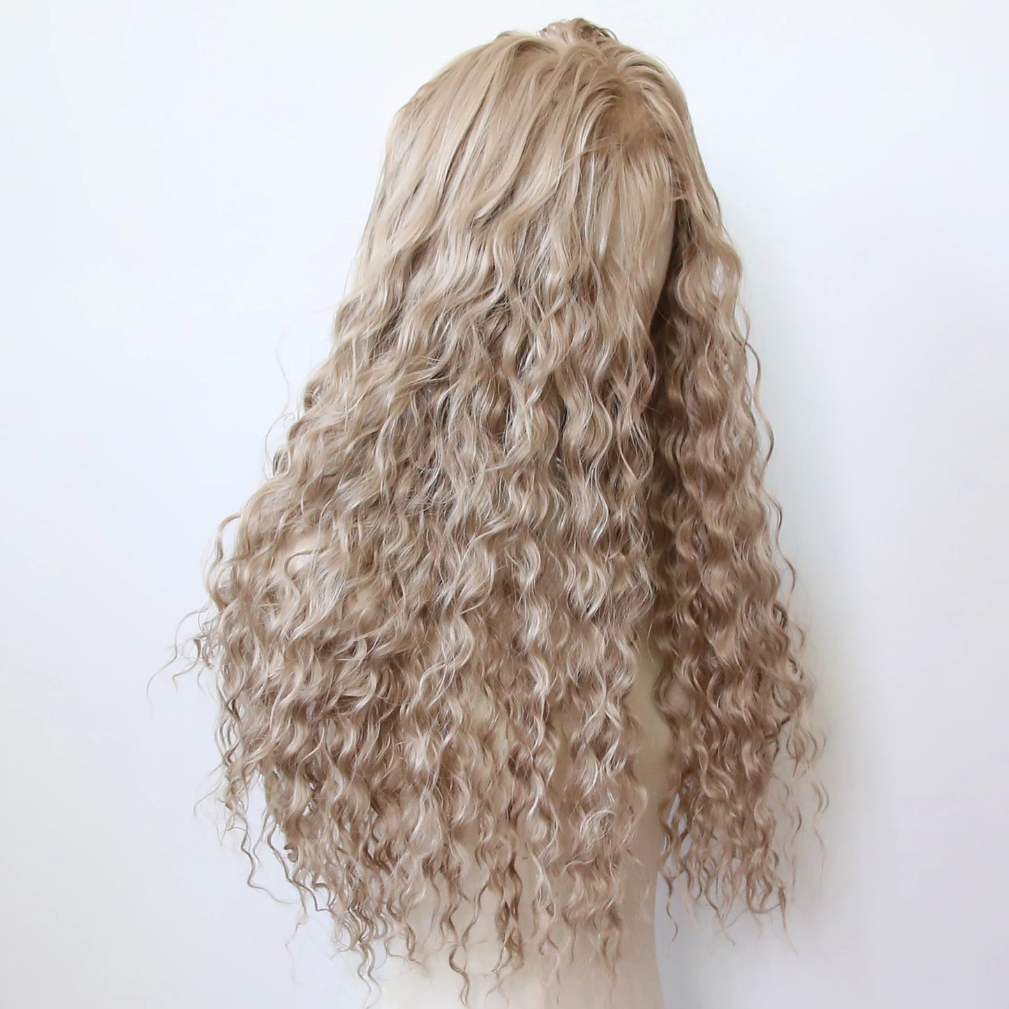 Black Romance Curly Synthetic Lace Front Wig Long Deep Curly Jet Black Lace Front Synthetic Wig Pre Plucked Natural Hairline