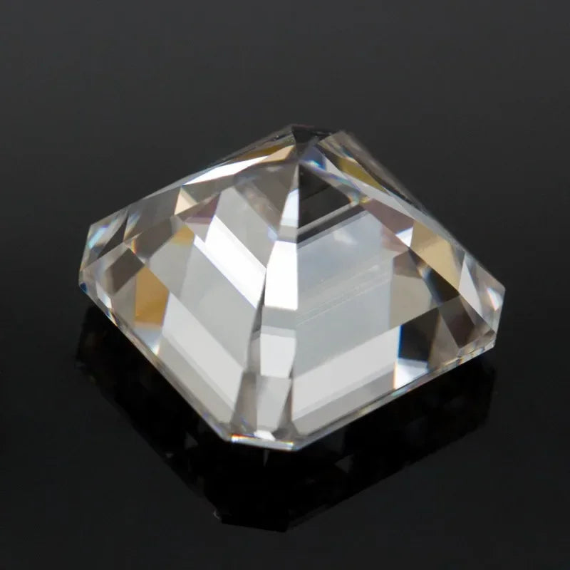 Moissanite Stone Asscher Cut D Color VVS1 Gemstone Lab Grown Diamond for Advanced Jewelry Making Materials with  Certificate