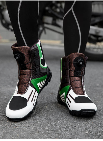 Motorcycle protective riding boots men four season fashion high top anti slip wear-resistant comfortable off-road cycling boots