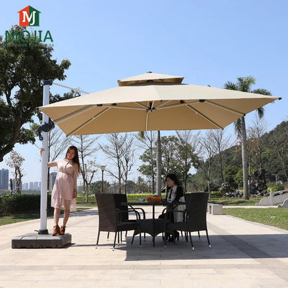 Outdoor Furniture Sunshade  Garden Umbrella Aluminum 3m square Offset Parasol 10 ft Cantilever Commercial Patio Umbrella & Bases