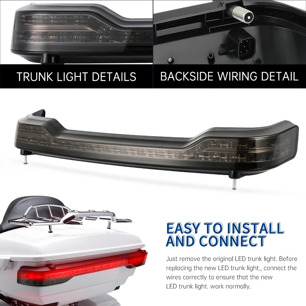 Motorcycle Tour-Pak King Rear LED Light Tour Pack Brake Turn Signals Tail Lamp For Harley Touring Road Electra Glide Ultra 2014