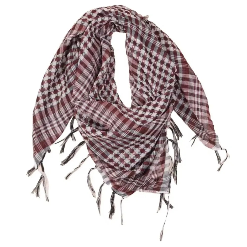 Large Arab Shemagh Headscarf with Tassel Costume Head Neck Scarf Bandana Keffiyeh for Men Women