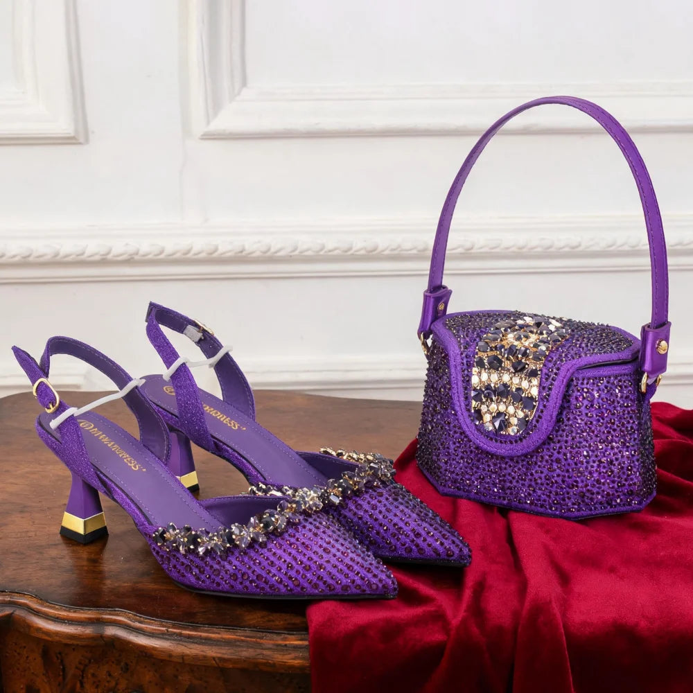 Party Shoe and Bag Set for Women Italy Italian Shoe and Bag Set Designer Wedding Shoes for Women and Bag 2026 Designer Luxury
