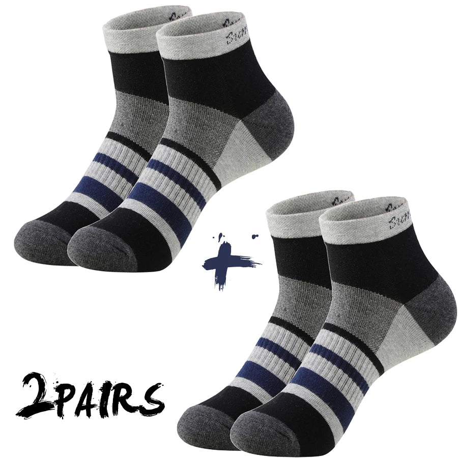 2 Pairs/Lot Running Socks Men Sport Outdoor Casual Cotton Red Stripes Compression Black Colorful Sock Male Gifts 21 Colors