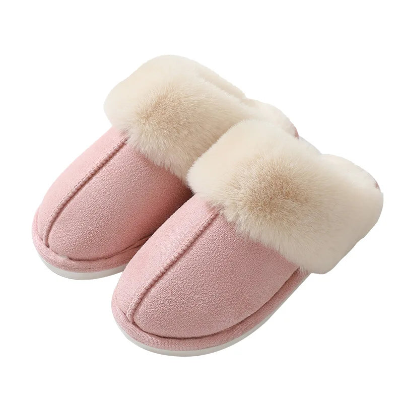 Shevalues Fashion Fur Slippers Women Fluffy Winter House Shoes Memory Foam Fuzzy Slippers Short Plush Slipper Indoor And Outdoor