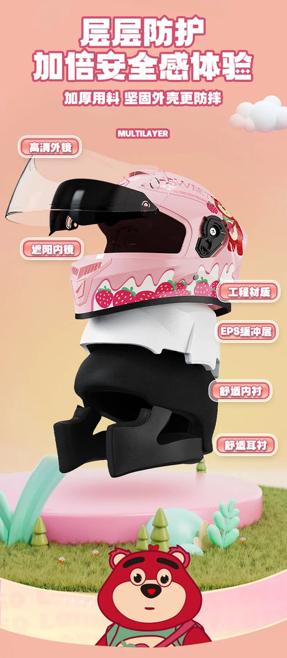 Children's Helmet Electric Car Cute Cartoon Four Seasons Universal Motorcycle Boys and Girls Safety Helmet 601