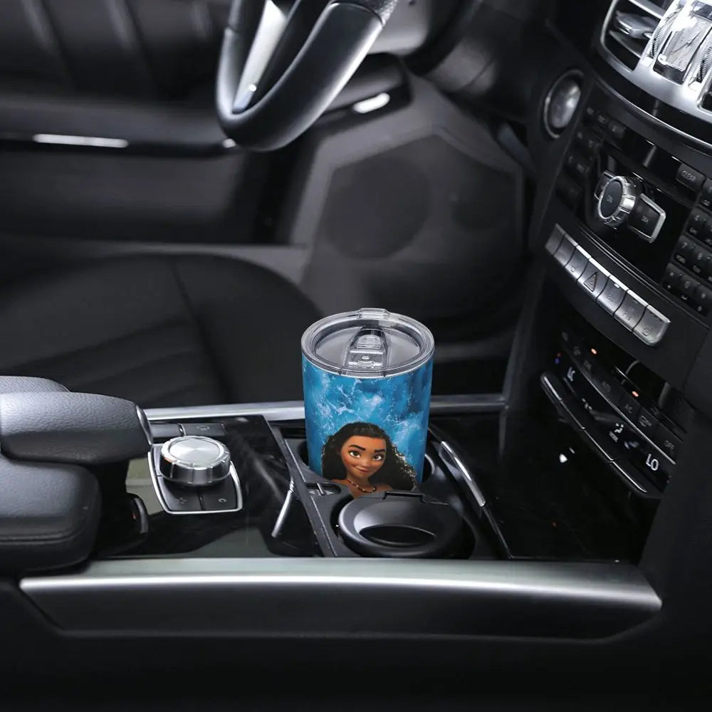 Moana and Pua Cartoon Movie Insulated Tumbler with Straws Stainless Steel Coffee Mugs Double Wall Car Bottle Cups 20oz