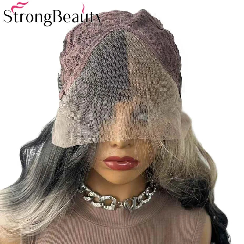 StrongBeauty Long Lace Front Wigs Synthetic Wavy Women Wig Heat Resistant Hair