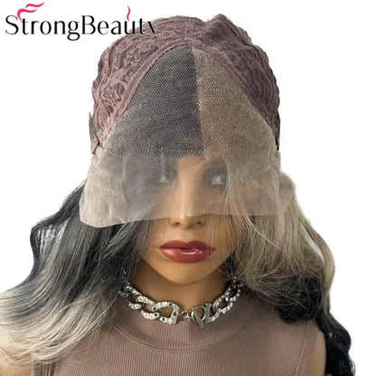 StrongBeauty Long Lace Front Wigs Synthetic Wavy Women Wig Heat Resistant Hair