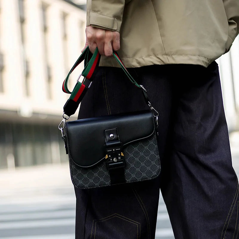 Fashionable Jacquard Pattern Men's Crossbody Bag High-End Casual Shoulder Bag for Commuting Business Waterproof Daily Sling Bag