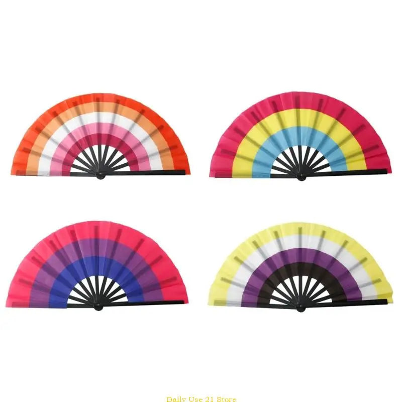 Rainbows Folding Fan Colourful Fan LGBTs Gay Prides Party Summer Music Festival