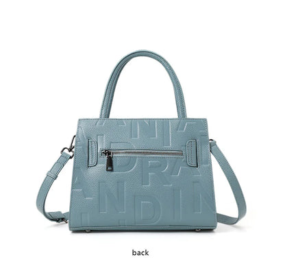 Genuine Leather Letter Bag for Women, Handbag and Crossbody Bag, 2025 New Trendy Women's Bag, Elegant and High-End Motorcycle Bag