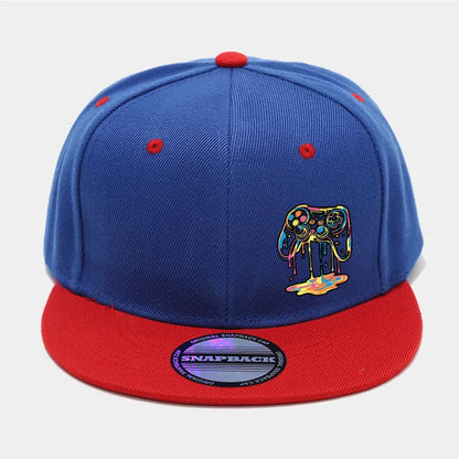 1PC two-color block hip-hop cap for men and women, American casual and versatile flat-brimmed baseball cap